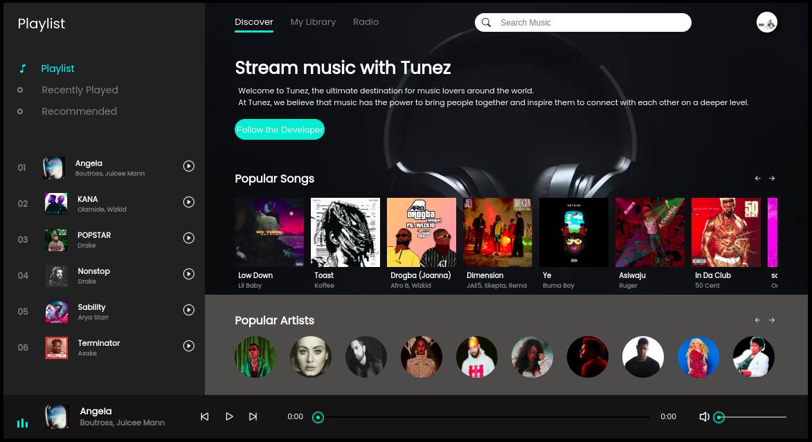 Tunez - Spotify Clone